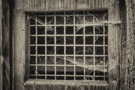 窗口, 网格, 门, 蜘蛛网, 气氛, 老, 监狱