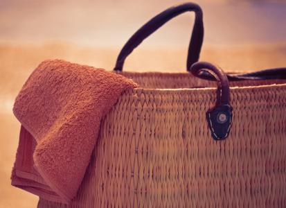 沙滩袋和毛巾, 夏季, 太阳, 假日, 度假, 放松, 袋