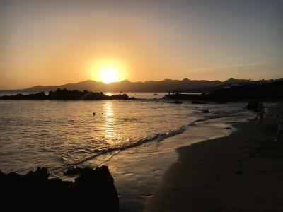 日落, 兰萨罗特岛, 海滩