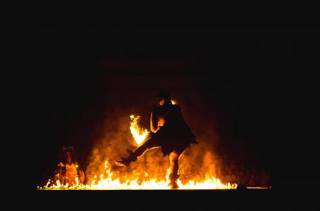 篝火, 消防, 男子, 跳舞, 仪式, 火焰, 热-温度
