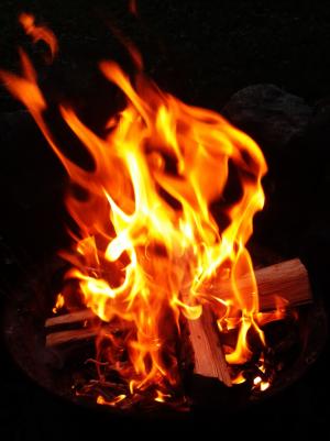 消防, 篝火, 天空, 火焰, 火焰, 木材, 在晚上