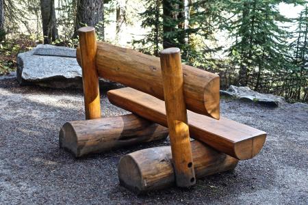 座位, 木制, 户外, 放松, 日志, 木材-材料, 自然