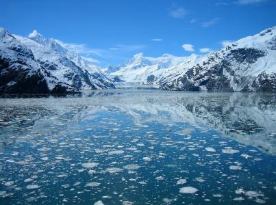 冰川湾, 阿拉斯加, 湖水, 几点思考, 天空, 云彩, 山脉