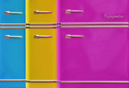 冰箱, 背景图像, 罐, 糖果罐, 蓝色, 黄色, 粉色