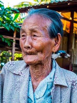 女人, 老, 泰国, 需脸, 肖像
