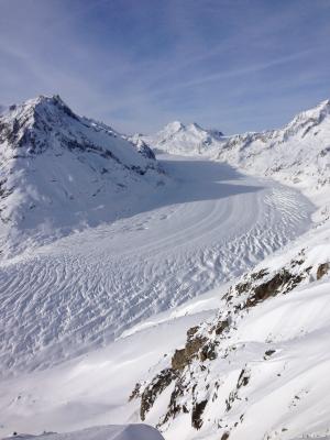 阿莱奇, 冰川, 瑞士, 冬天, 的雪