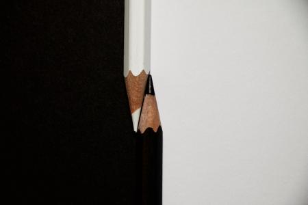 彩色铅笔, 大, 黑色, 白色, 黑色和白色, 铅笔, 木材-材料