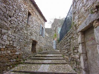 中世纪, 村庄, 车道, 中世纪的村庄, 铺, 石头, 普罗旺斯