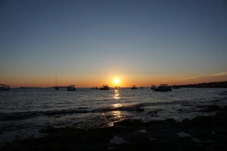 日落, 安东尼, 伊维萨岛, 海, 小船, 假期, 水