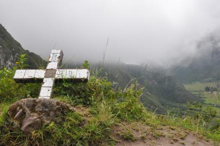 厄瓜多尔, pululahua, 火山口, 克鲁兹, 山, 景观, 自然