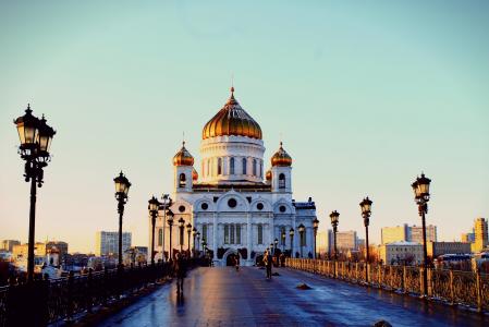 基督救世主大教堂, 莫斯科, kremlevskaya 堤, 建筑, 圆顶, 旅游目的地, 建筑的结构