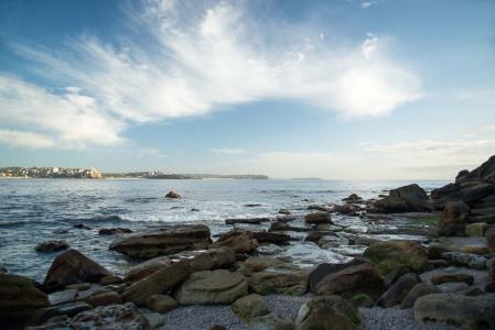 海洋, 岩石, 云彩, 有男子气概, 澳大利亚, 海滩, 海景