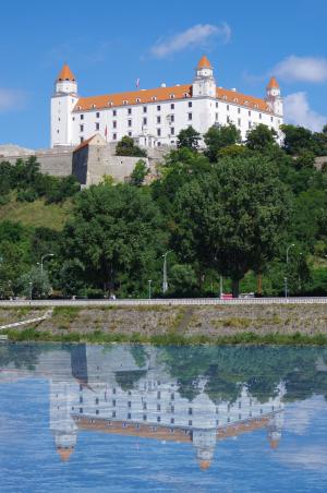 布拉索夫, 斯洛伐克, 城堡, 城市, 多瑙河, 视图, 中世纪的城堡