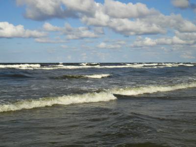 海, 波罗地海, 海浪, 海岸, 假期, 云彩, 波