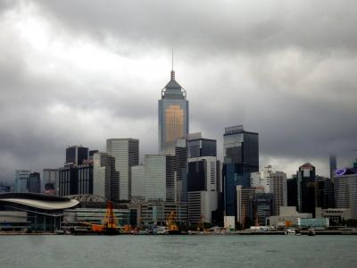 城市, 香港, 摩天大楼, 建设, 大城市, 视图, 天际线