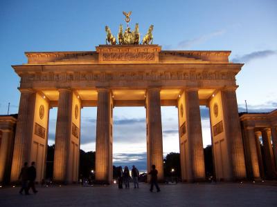 勃兰登堡门, 柏林, 德国, 具有里程碑意义, 晚上, 建筑, 纪念碑