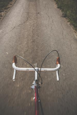 红色, 灰色, 道路, 自行车, 自行车, 路面, 地面