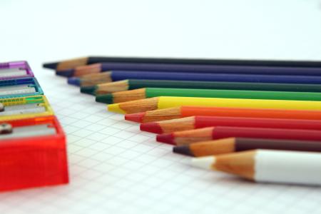 模糊, 特写, 彩色铅笔, 多彩, 彩色铅笔, 色彩缤纷, 纸图