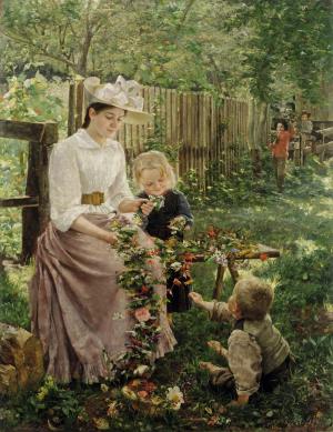 油画, 母亲, 儿童, 伊万娜 kobilca, 1890, 绘画, 艺术