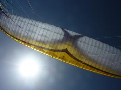 滑翔伞, 天空, 太阳, 屏幕, 帆布, 团队5, 蓝色