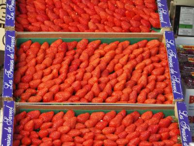 草莓, 市场, 红色, 水果, 框