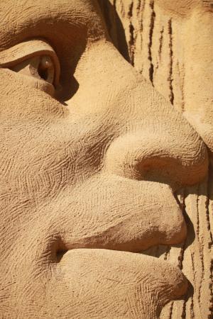 脸上, 沙子, 雕塑, 沙雕, 图稿, 丹麦, 节日