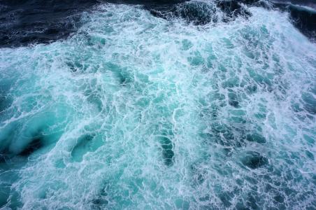 海洋, 喷雾, 深海, 深蓝色, 水, 波, 表面