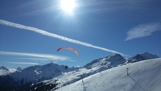 冬天, 雪, 滑翔伞, 滑雪板, 山脉, 自然, 体育