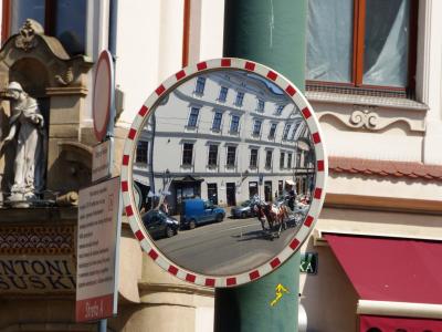 镜子, 反思, 街道, 城市