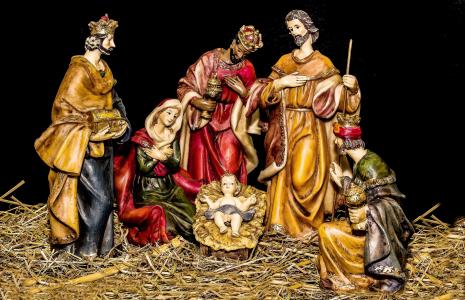 圣诞婴儿床图, 耶稣的孩子, 耶稣的诞生, 玛丽亚, 约瑟夫, 耶稣, 圣洁三国王