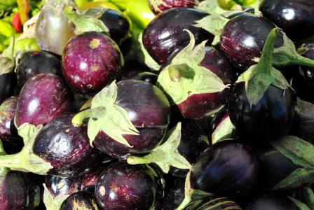 茄子, 蔬菜, 农民市场, 紫色, 食品, 紫色和绿色, 蔬菜