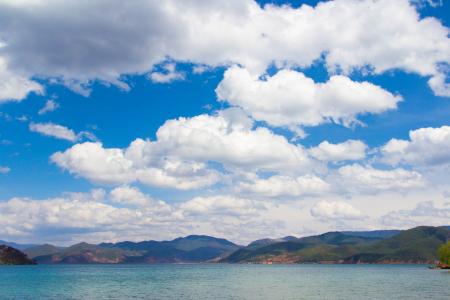 泸沽湖, 丽江, 蓝蓝的天空, 景观