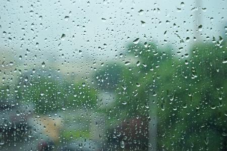 窗口, 雨, 水滴, 风景, 调暗