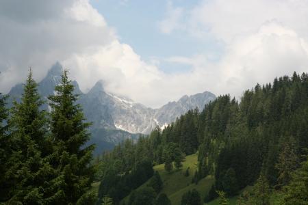 自然, 山脉, 正前方, 阿尔卑斯山