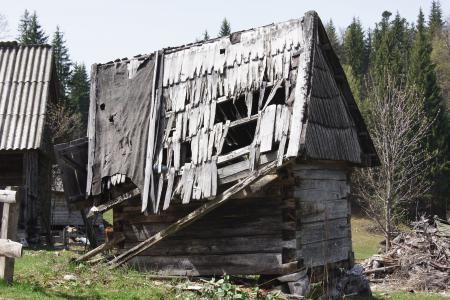 小屋, 衰变, 小屋, 木材, 破碎, 老, 罗马尼亚