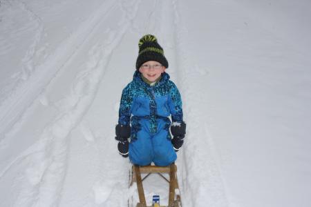 儿童, 冬天, 雪橇, 冬季运动, 感冒, 木制雪橇, 雪地套装