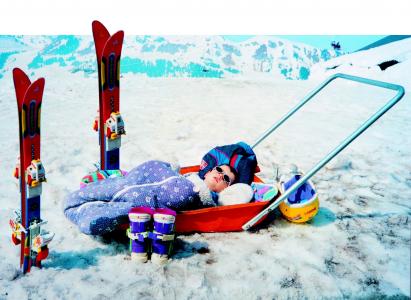 滑雪者, 娱乐, 山脉, 休息, 雪, 儿童, 冬天