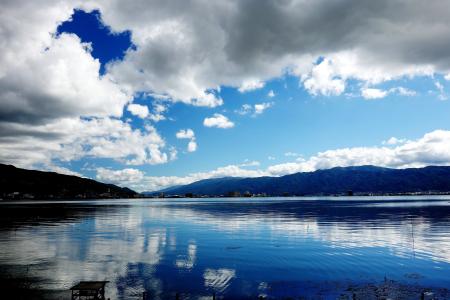 湖, 天空, 云计算, 云的天空, 反思, 山, 水