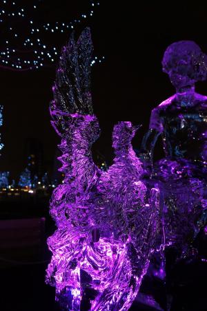 紫色, 紫罗兰色, 黑暗, 晚上, 冰, 雕塑, 美丽