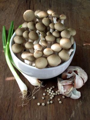 蘑菇, 葱, 大蒜, 辣椒, 食品, 原料, 原始