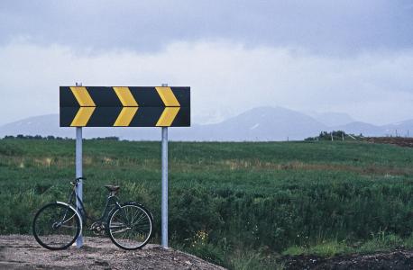 挪威, 曲线, 自行车, 交通标志, 路标, 盾牌, 道路