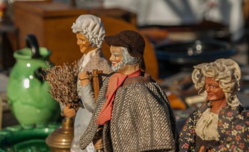 普罗旺斯, 跳蚤市场, santons, 雕像, 粘土