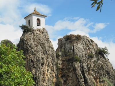 城堡, guadalest, 西班牙, 岩石, 教堂