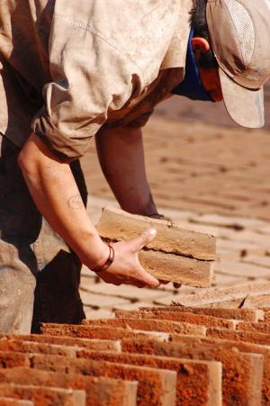 手工砖, 烘干砖, 手工制作, 干, 砖, 建设, 工厂