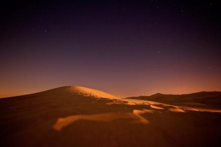 撒哈拉沙漠, 夜空, 星星, 晚上, 沙丘, 沙漠, 景观