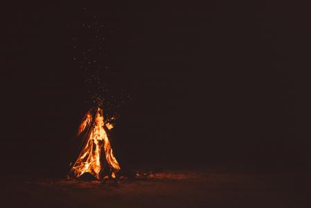 篝火, 消防, 暗火, 燃烧, 火焰, 热-温度, 晚上