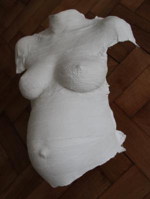 躯干, 怀孕, 的期望, 石膏, 面具, 女性身体, 腹部