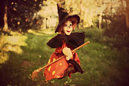 女巫, 扫帚, 巫婆帽子, 娃娃, 玩具, 玩具巫婆, 女巫婆