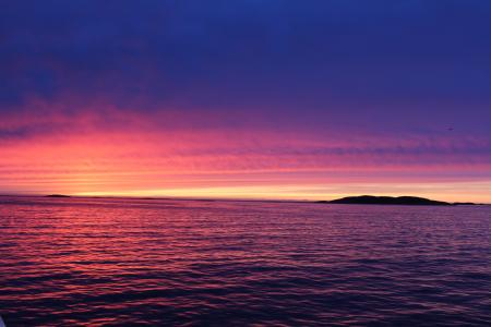 格陵兰岛, 日落, 由水