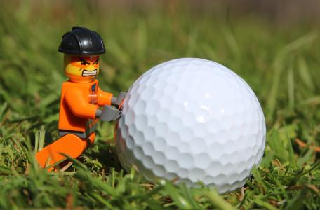 高尔夫, 高尔夫球, 生气, 有趣, 玩具人, 男子, 草